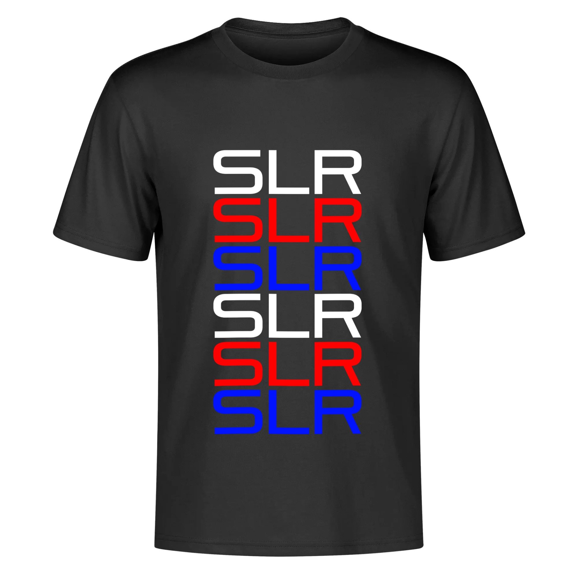 SLR Red, White, Blue Logo Men’s Cotton Front & Back T-Shirt - Image 2