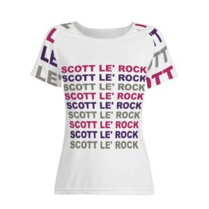 SLR WOMEN’S SLOGAN ALL OVER PRINT LOGO TSHIRT