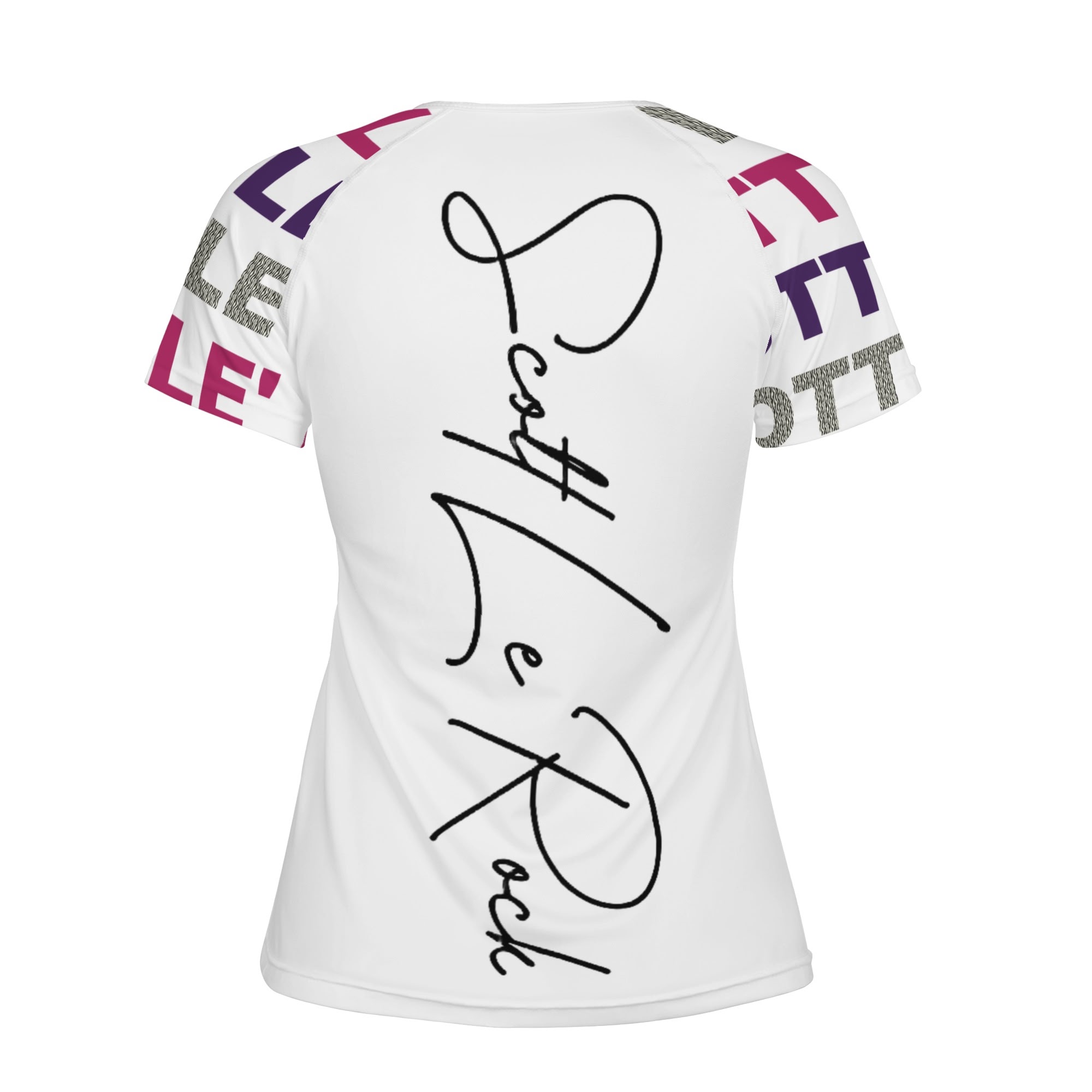 SLR WOMEN’S SLOGAN ALL OVER PRINT LOGO TSHIRT - Image 2