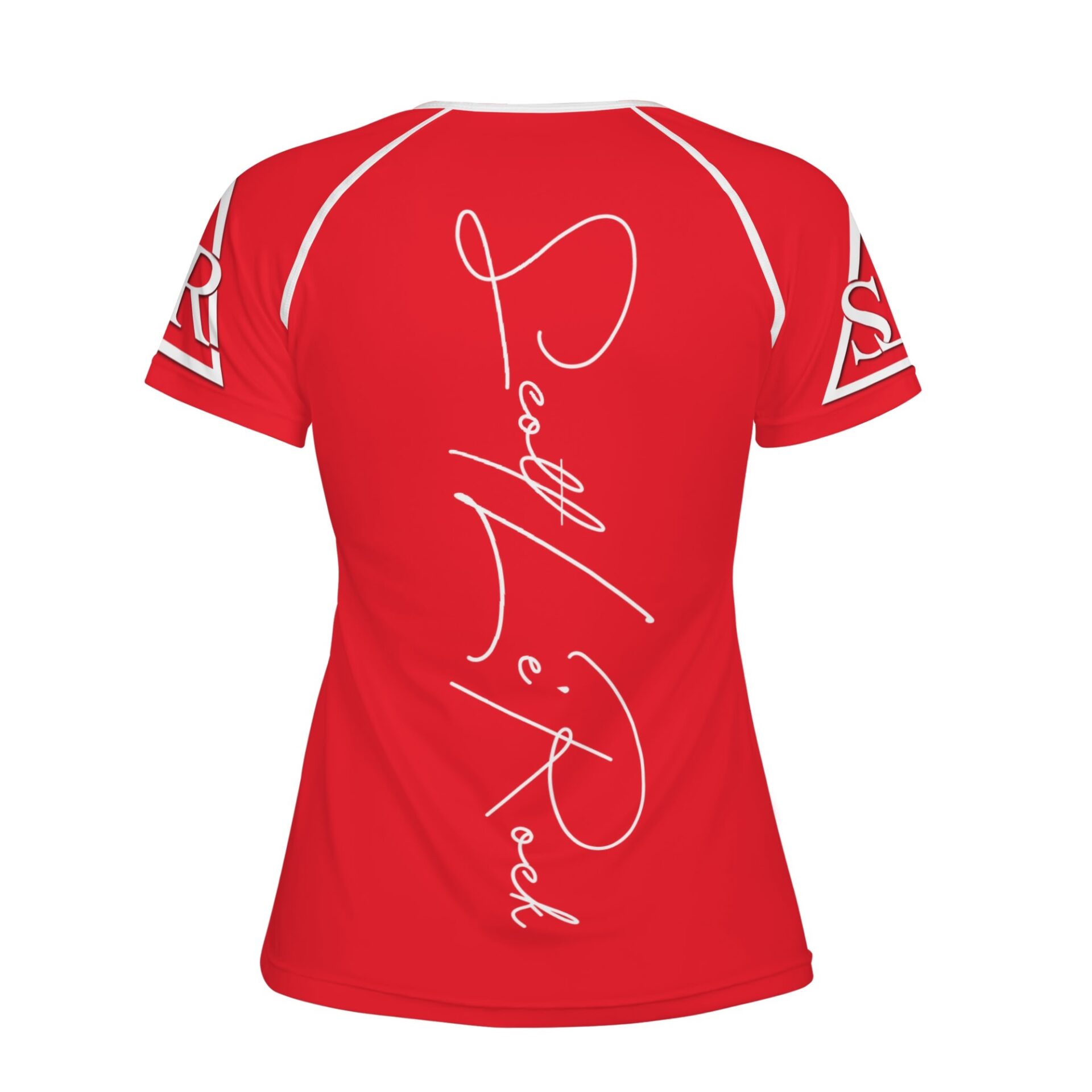 SLR WOMEN’S RED/WHITE ALL OVER TSHIRT - Image 2