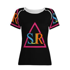 SLR WOMEN’S BLACK/TRI-COLOR LOGO TSHIRT