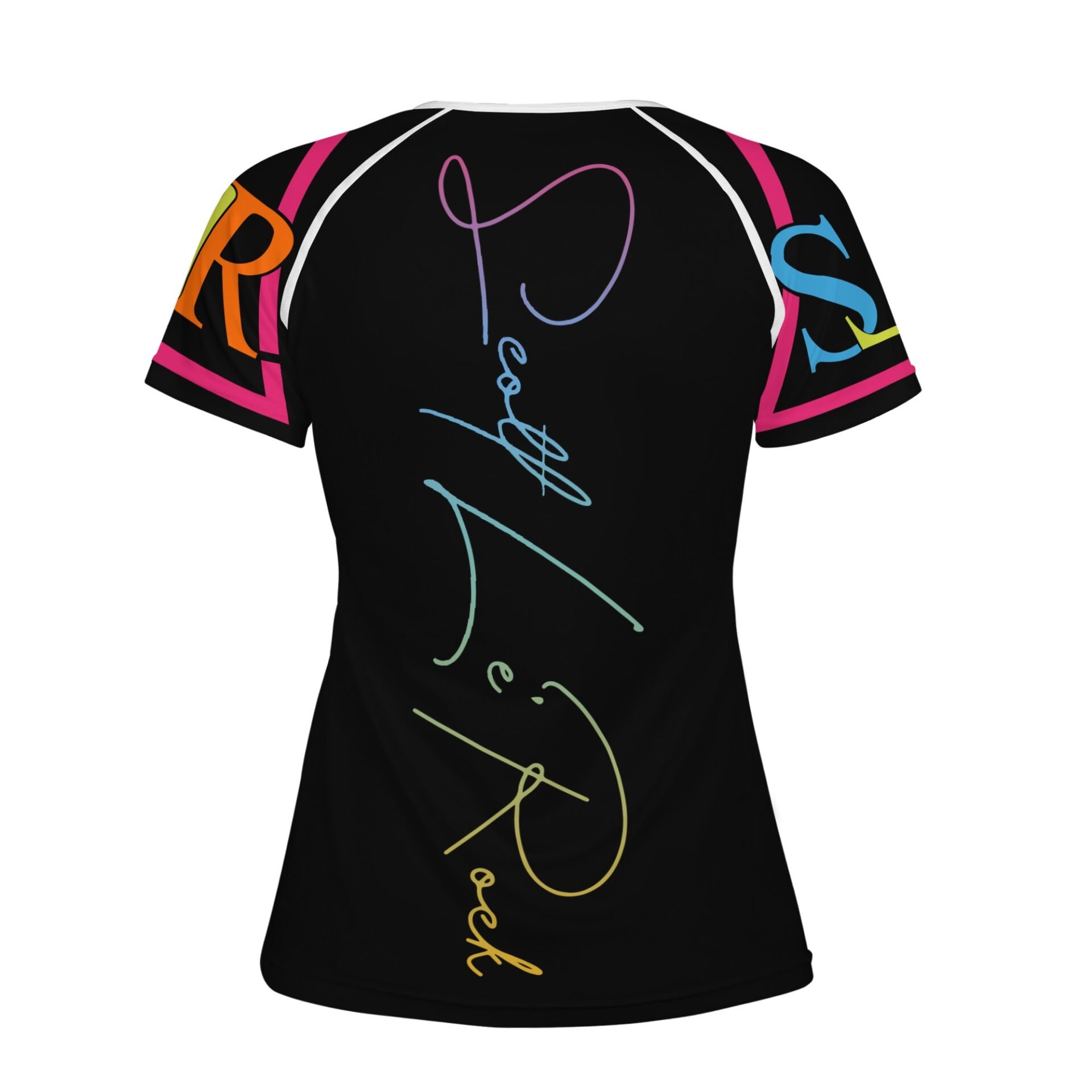 SLR WOMEN’S BLACK/TRI-COLOR LOGO TSHIRT - Image 2