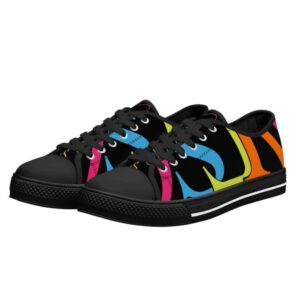 SLR black/PINK TRI-COLOR LOGO Low Top Canvas Shoes