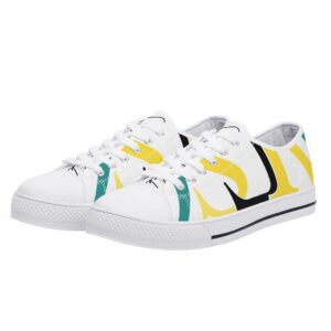 SLR WHITE/GREEN TRI-COLOR LOGO Low Top Canvas Shoes