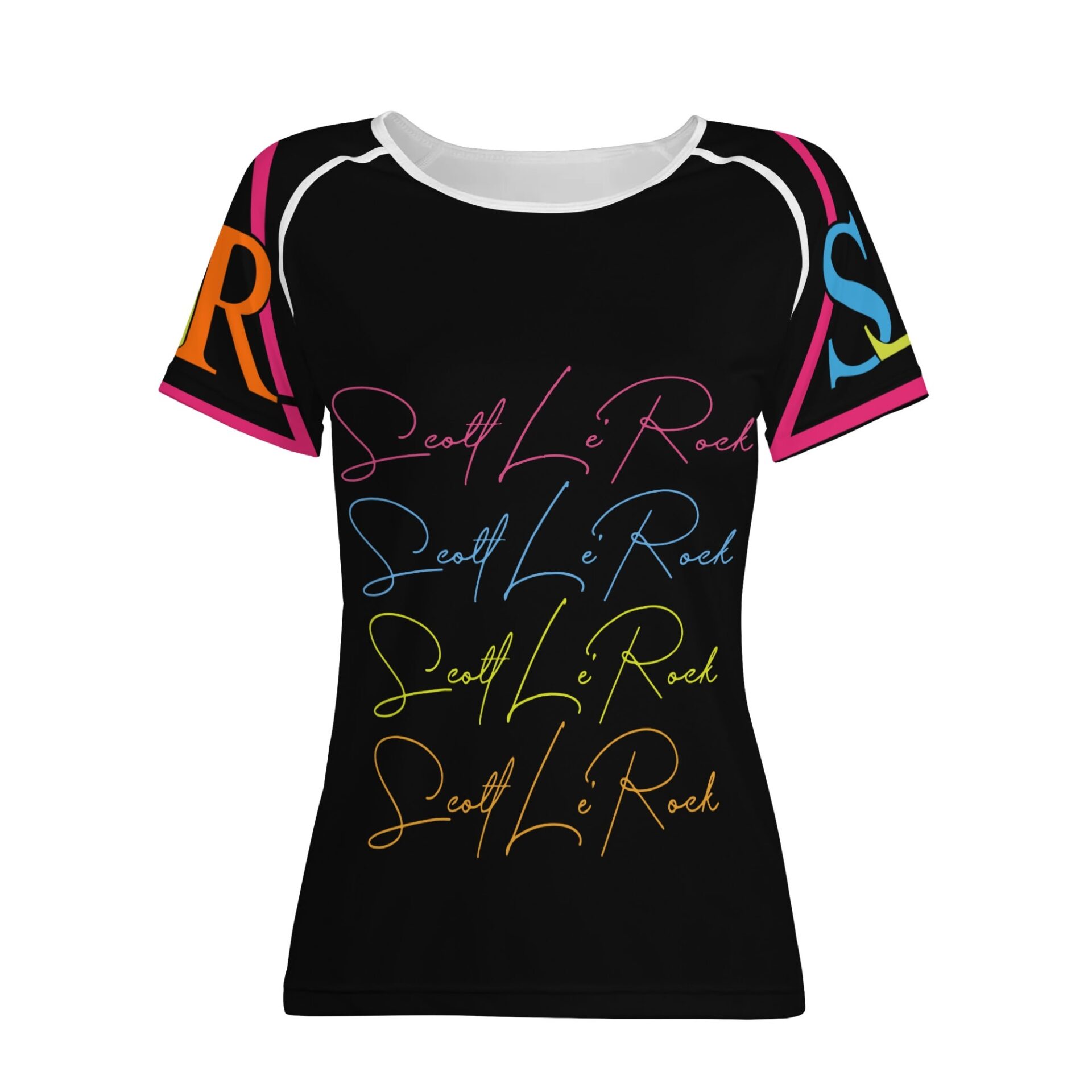SLR WOMEN’S BLACK/PINK TRI-COLOR LOGO TSHIRT