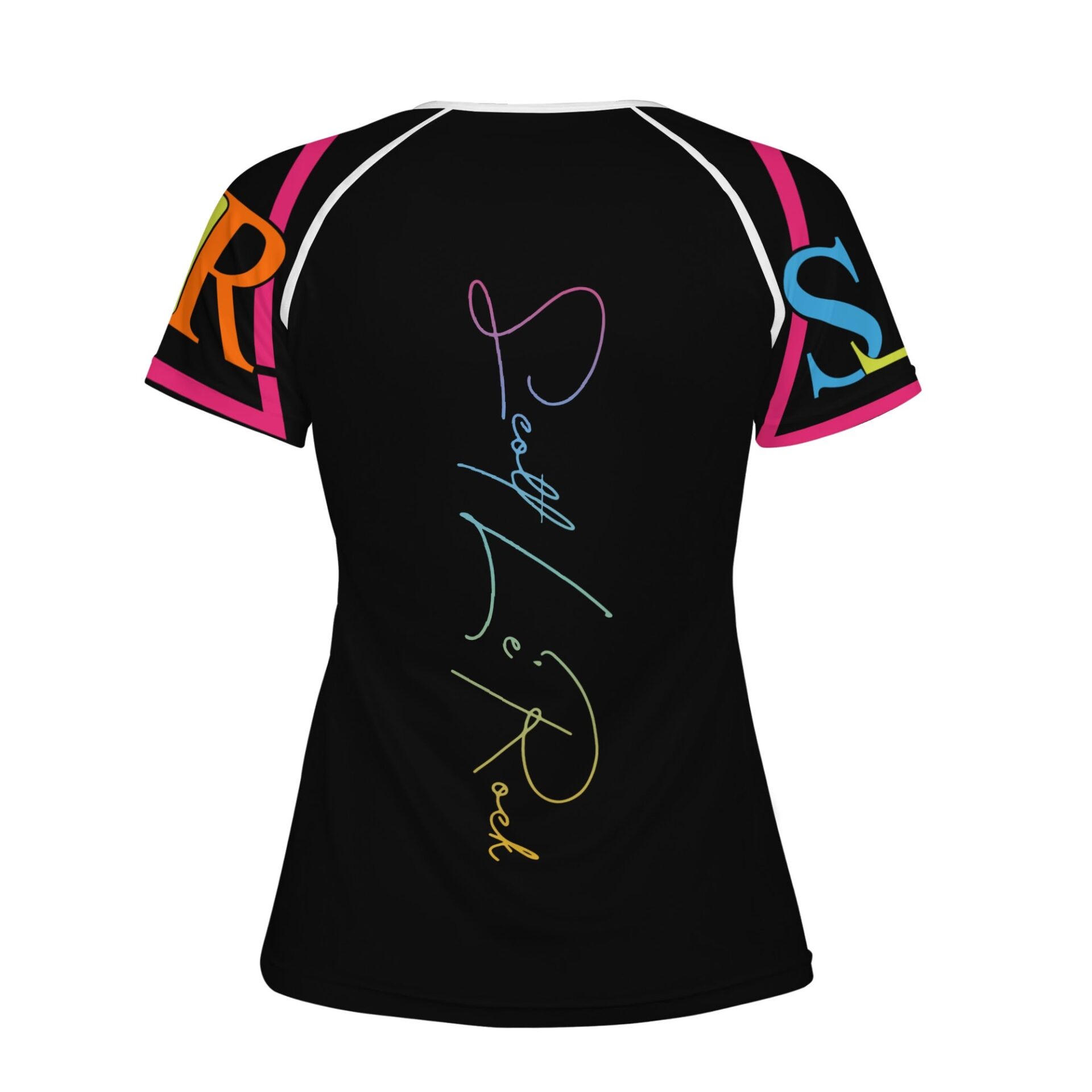 SLR WOMEN’S BLACK/PINK TRI-COLOR LOGO TSHIRT - Image 2