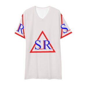 SLR Men’s WHITE/RED/ROYAL BLUE Short Sleeve V Neck T-shirt