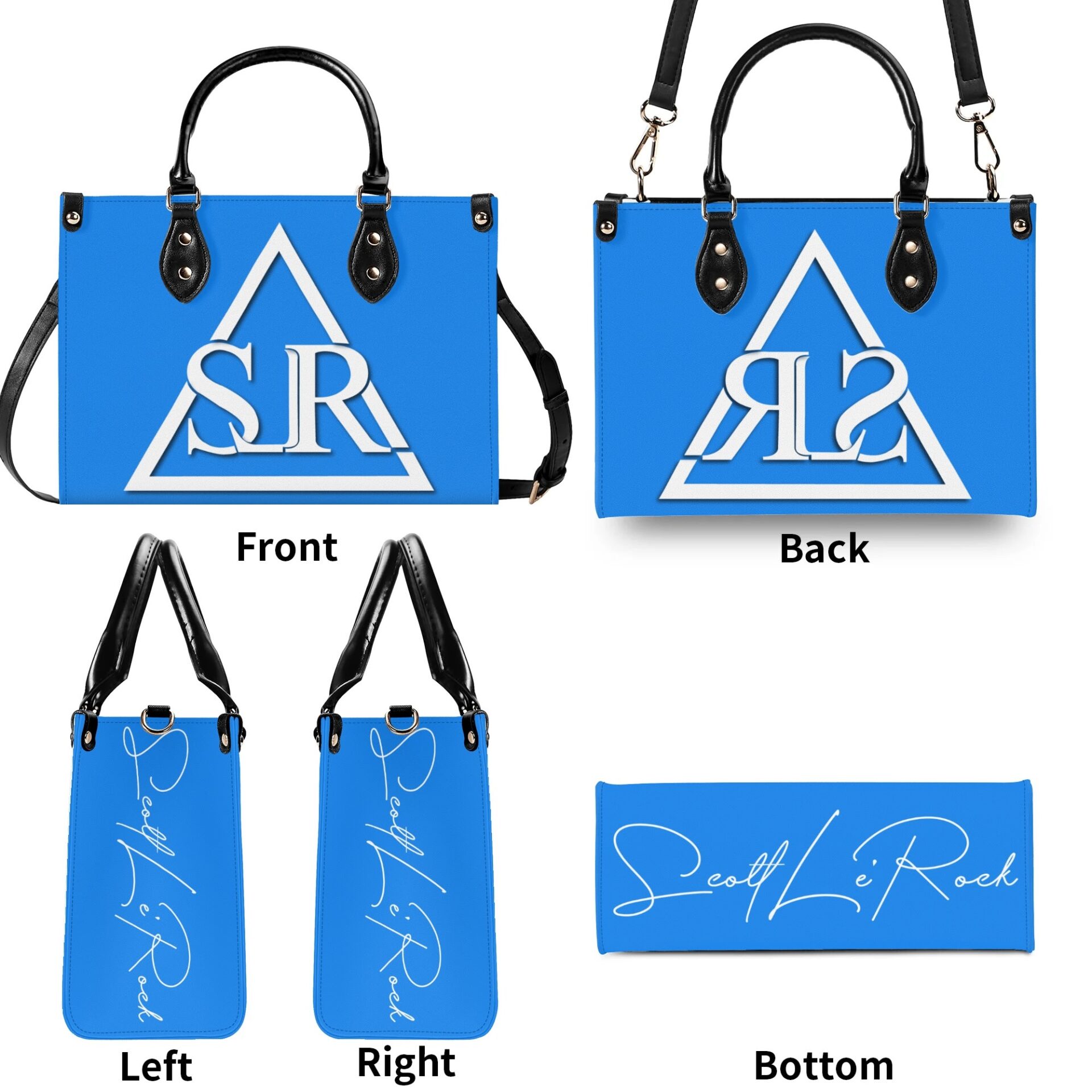 SLR WOMEN’S POWDER BLUE LEATHER SCOTT BAG - Image 5