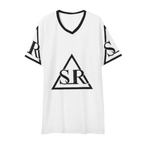 SLR Men’s WHITE/BLACK Short Sleeve V Neck T-shirt