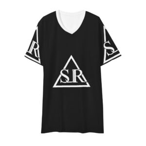 SLR Men’s BLACK/WHITE Short Sleeve V Neck T-shirt