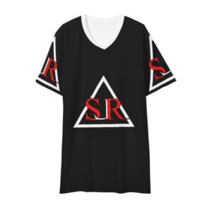 SLR Men’s BLACK/RED/WHITE V Neck T-shirt