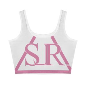 SLR Women’s White/Pink Sleeveless Crop Top