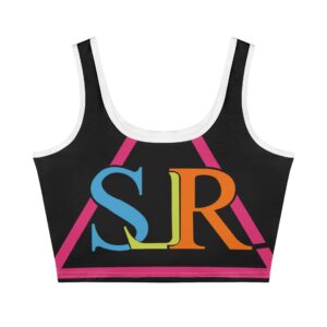 SLR Women’s Black/Tri-Color Sleeveless Crop Top #1