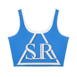 SLR Women’s Sea Blue/Lime Green Sleeveless Crop Top