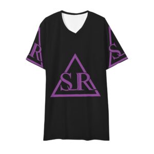 SLR Men’s Black/Purple Short Sleeve V Neck Tees