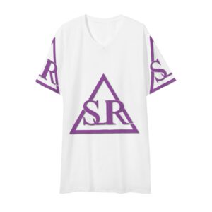 SLR Men’s White/Purple Short Sleeve V Neck Tees
