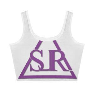 SLR Women’s White/Purple Sleeveless Crop Top