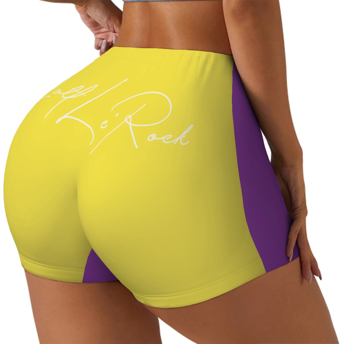 SLR Purple/Yellow Women’s Biker Shorts - Image 2