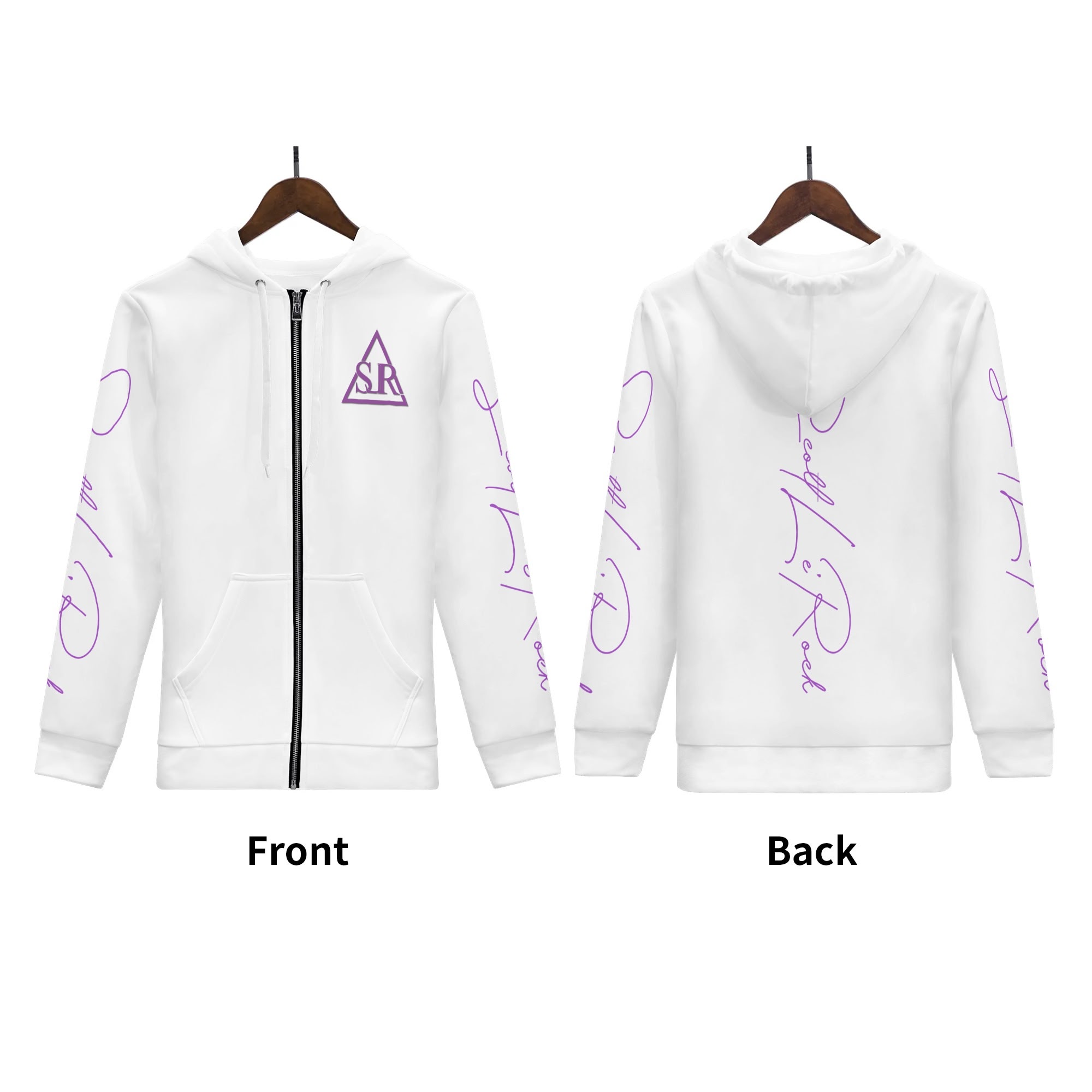 SLR White/Purple Women's Zip Up Hoodie - Image 3